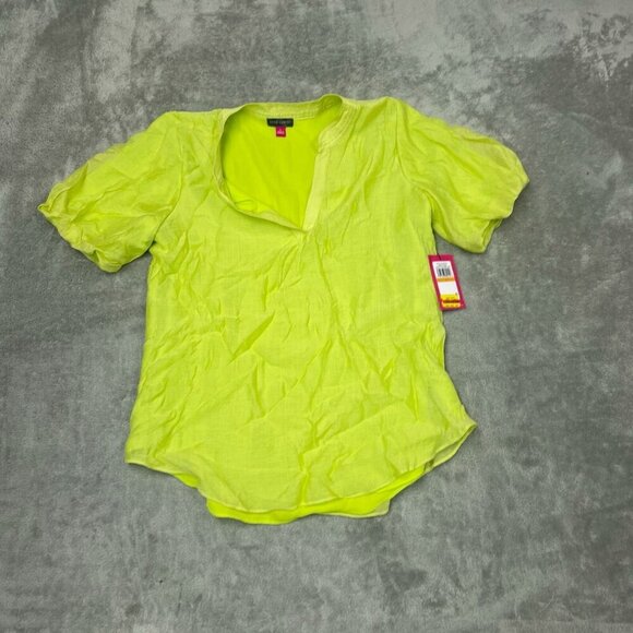 Vince Camuto Coastal Hues Island Lime Blouse S Rayon/Nylon Womens Top NWT 6196 - Picture 1 of 8